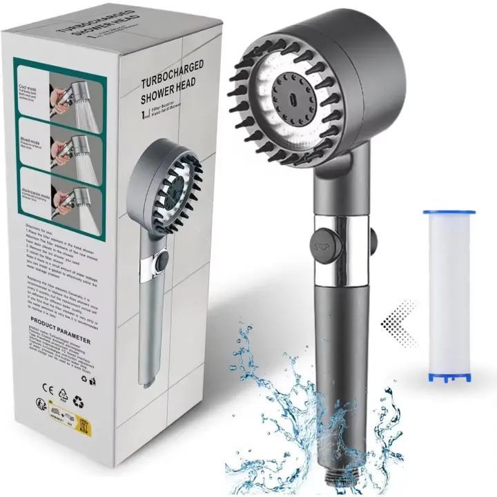 Alcachofa de Ducha Función Masaje Spa, Cabezal de Ducha con Filtro Anti-Cisión, 3 Modos de SPA, Sistema de Filtración Powerful - 1