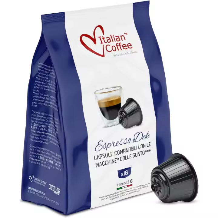 64 ( 4 X 16 ) Capsulas Compatibles Nescafè Dolce Gusto - Cafè Descafeinado Italian Coffee - Intensidad 6 - 1