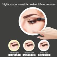 Espejo De Maquillaje Con Lente De 10x Flexible Y Luz LED Pantalla Táctil Portátil Para Vestir Pilas Secas Incluidas - details 10