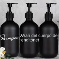 Juego De 3 Dispensadores De Jabón De Plástico Para Baño Botellas De Refacción Para Champú Y Condicionador De Cabello Tamaño 500ml - details 9