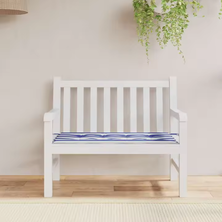 vidaXL Cojín banco jardín tela Oxford a rayas 100x50x3cm en color Azul y blanco/Rojo/Rojo vino tinto y más | acolchados duraderos para sofás de jardín terraza exterior - 1