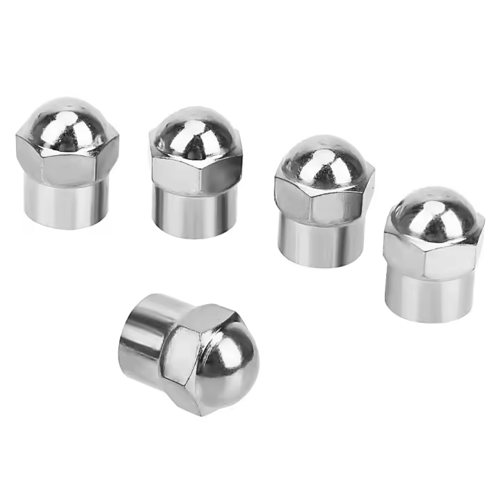 100Pcs Cubiertas De Válvula De Neumático Redondas Para Coche Placas Cromadas Cubierta Airtight Accesorios De Neumáticos - 1