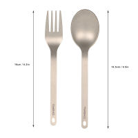 Cuchara De Titanio TOMSHOO Para Uso Doméstico Y Camping Platos Y Cucharas De Titanio Para Exteriores Sin Plegar Sin Descartables - details 8