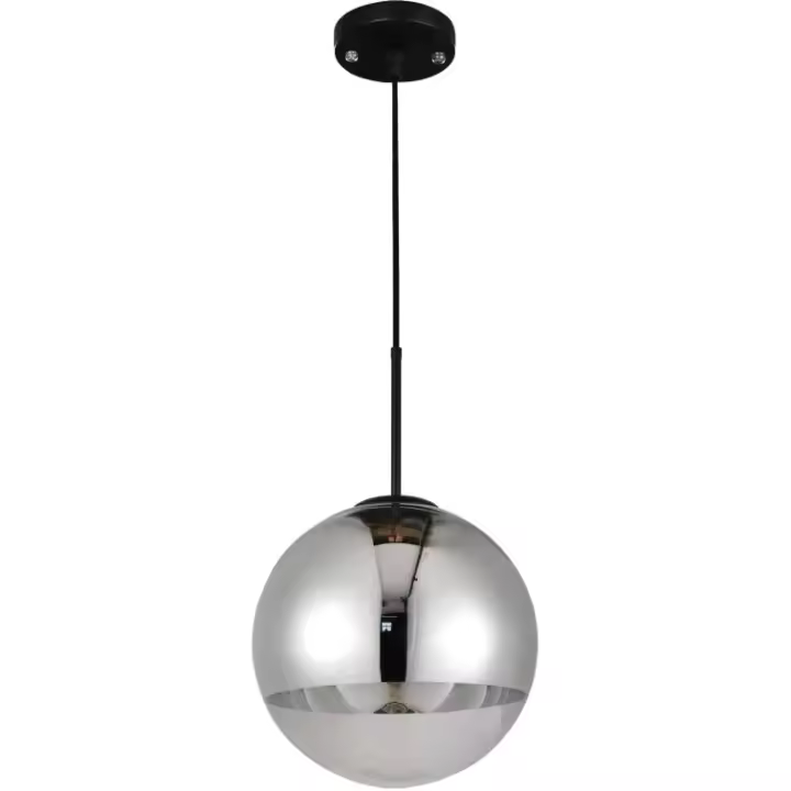 LAMPARA DE TECHO COLGANTE. MATERIAL  TULIPA CRISTAL. COLOR CROMO Y BLANCO.  LUZ E27.  Ref. 830 - 1