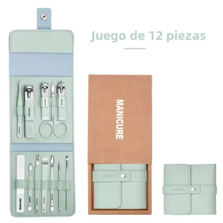 Juego De 12-16 Piezas Cortauñas De Acero Inoxidable Con Bolsa Plegable Kit De Manicura Herramientas De Belleza Para El Rostro Y Cuerpo - 1