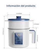 Cocina Eléctrica Doble Capa 220V Con Functions De Arroz a La Estiba Verduras Y Sopa Inteligente Antiadherente Para El Hogar Con Enchufe EU - details 10