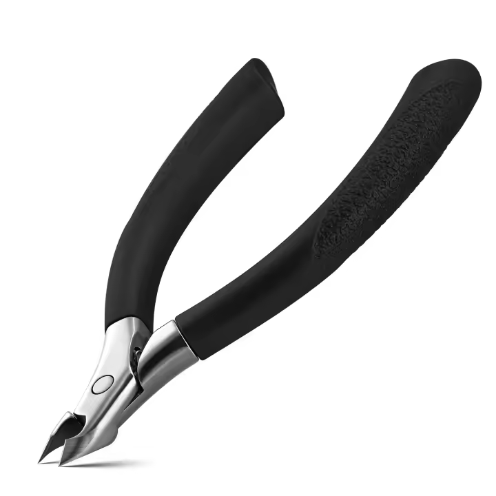 Cortacutículas profesional con mango de goma para manicura. Cortacutículas de acero inoxidable. - 1
