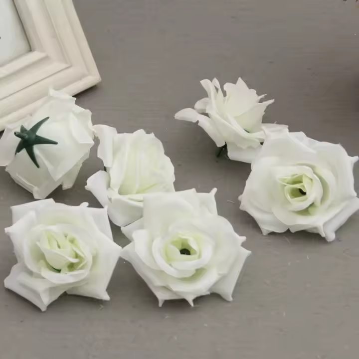 50 Pcs Cabezas De Rosas Artificiales De Seda Para DIY Arreglo De Flores Decoración De Boda Y Hogar Suministros De Manualidades - 1