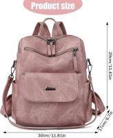 Mochipa de cuero impermeable para Mujer, Bolso Escolar de moda para Bolso de mopila para Mujer, Bolso de mochipa Retro - details 0
