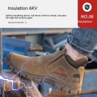 Zapatos De Seguridad Para Hombre Con Punta De Acero Transpirables Antideslizantes Cómodos Y Protegidos Contra Aislamiento 6KV - details 9