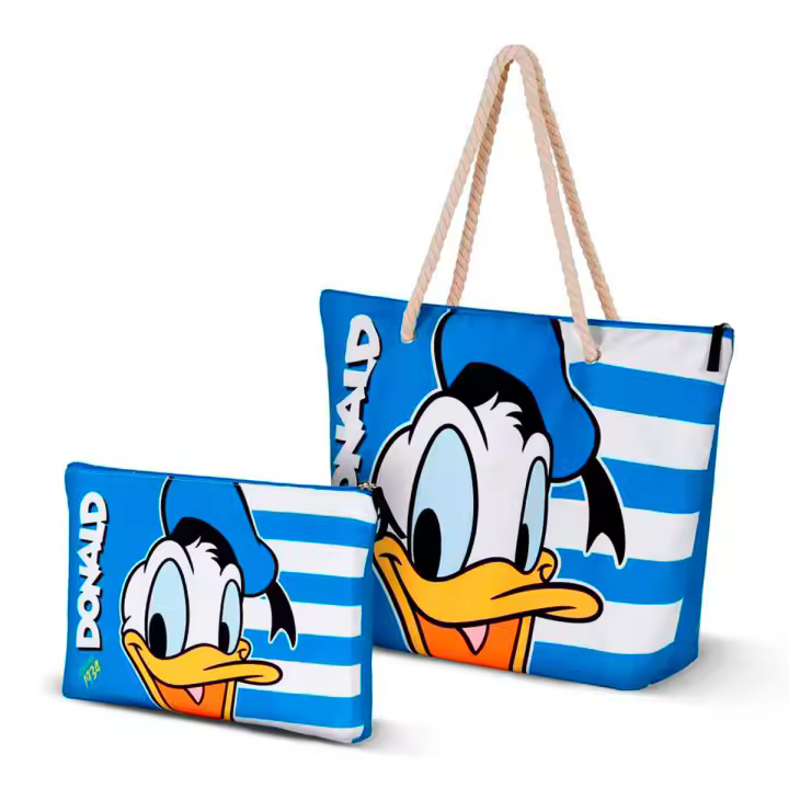 KARACTERMANIA - Bolsa de Playa Soleil con Neceser de Regalo. Pato Donald Sailor - 1