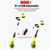 Cultivador eléctrico inalámbrico de 10 pulgadas, cultivador de jardín con batería de 2Ah y cargador rápido, 20V para batería Makita,Antideslizante,Inalámbrico,Manija plegable,Autopropulsada,Manija telescópica - details 5