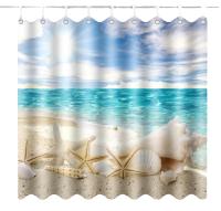 Cortina de Ducha Antimoho Poliéster Lavable Opaco Canvas, Curtain Partition, with 12 Ganchos de Ducha para Bañera Familia Hoteles Autocaravana Dormitory, 180x180CM - details 0