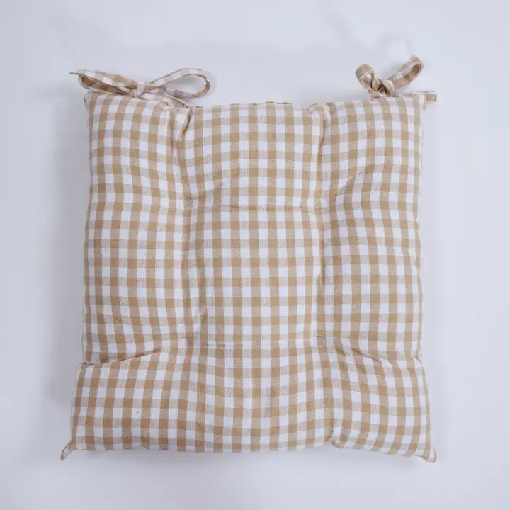 10XDIEZ Tapeta silla cotton cuadro vichy beig - Práctica y fácil de colocar, ideal para aportar estilo y comodidad - 1
