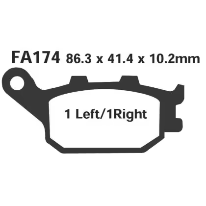 PASTILLA FRENO MOTO ORGANICA EBC FA174 - 1
