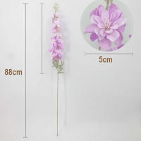 Rama De Flores Artificiales Delphinio De Seda Con 2 Cucharas Para Decoración De Hogar Boda Hotel Flor Artificial Fleur Artificielle - details 0