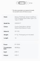Cable USB C Baseus 100W Retráctil Para iPhone 16 15 plus pro Max MacBook iPad Cargador Rápido Cable De Datos Resistente a Alta Temperatura - details 15