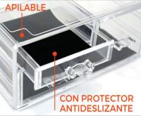 Bloom Store-pack2 Organizador Multiusos，Caja Multiusos Confortime (23.5 x 15.2 x 10.7 cm)，Caja de joyería de acrílico transparente para mujer, caja de joyería simple,  caja organizadora de joyería, caja de almacenamiento de joyería para pendientes y pulse - details 0