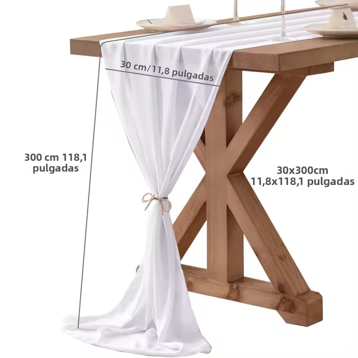 Corredor De Mesa De Seda Boho Romántico 30cm * 300cm Para Boda Cumpleaños Fiesta De Novia Día De San Valentín Decoración De Mesa - 1