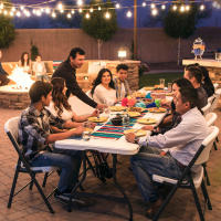 Mesa rectangular patas plegables blanco efecto granito Lifetime 182 x 76 x 74 cm - details 4