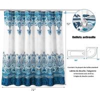 Cortina de ducha, moho y cortinas de ducha de tela antibacteriana y lavable a máquina, adecuado para cocina y baño (180x180cm) - details 1
