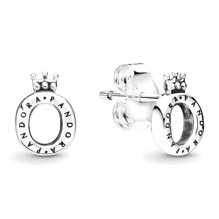 Pandora 298295 Pendientes de aro con corona brillante de plata de ley O - 1