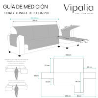 Vipalia - Funda Cubre sofa chaise longue. Funda de sofa Chaise longue acolchado brazo corto o largo. Protector antimanchas ajustable. Modelo Círculos - details 7