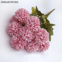 Bola De Flores Artificiales Con 9 Cabezas Chrysanthemum Y Hydrangea Decoración Para El Hogar Y Boda DIY Arreglo De Plantas Verdes - details 7