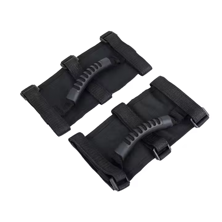 Manija De Agarre Para Barra De Techo Negro Premium 2pcs Para Jeep Wrangler CJ YJ TJ JK Accesorios De Interior Para Coche - 1