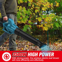 Soplador de hojas inalámbrico de 21 V, 2 baterías + cargador de 1.2 A, 6 velocidades, 17000 rpm - 144 km/h, viento fuerte, soplador de hojas eléctrico, soplador de polvo - details 1