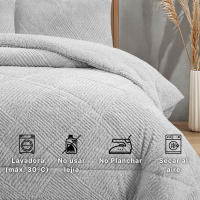 Novotextil Edredón Invierno Sherpa Extra Grueso 560gr/m2 Efecto Borreguito - Suave, Cálido y Transpirable con 1 o 2 Fundas Almohada (50x70) - details 2