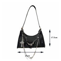 Bolso De Hombro Con Patrón De Cocodrilo Y2K Estilo Punk Oscuro Bolso De Cadena Para Verano Bolso Subcultural Sótano Para Mujer - details 17