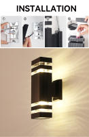 LUCKYLED Luz De Pared Decorativa LED E27 Impermeable Para Exteriores Luz De Entrada Para Escaleras Externas Y Hogar Material Plástico - details 8
