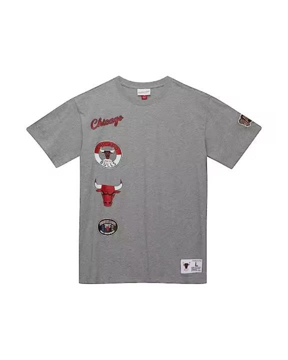 Camiseta Mitchell & Ness Gris Chicago Bulls City Collectio Tee - 1