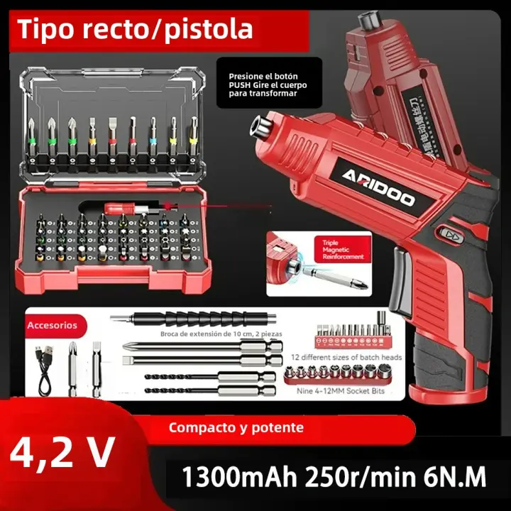  Destornillador Eléctrico Recargable Sin Cable 4.2V Mini Taladro Portátil Con Batería Para Hogar Y DIY Torque Máximo 6NM Peso 220g - 1