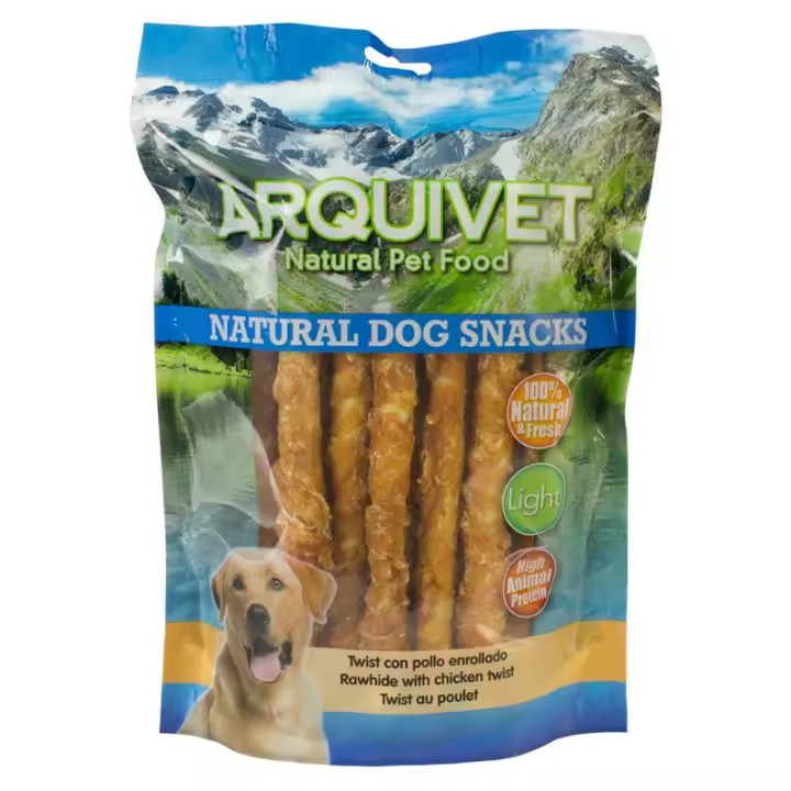 Arquivet Twist Con Pollo Enrollado - Snack Naturales Para Perros -13Cm - 1Kg - 1