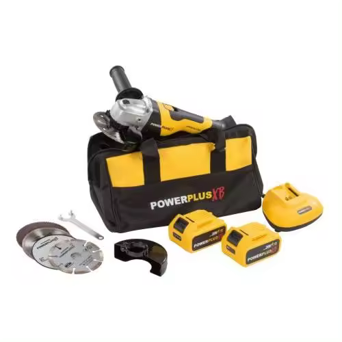 Amoladora POWERPLUS angular 125mm 2 bat. 4.0ah + 8 acc - 1