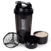 Botella de agua para entrenamiento SANDA con compartimentos para proteínas y pastillero.Capacidad de la botella 500ML - details 7