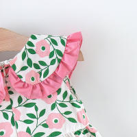 Conjunto De Vestido Y Bolso Para Bebé Niña Verano Estampado De Flores Sin Mangas Cuello Alto Princesa Ropa Infantil Talla True Fit - details 10