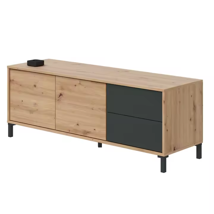 Miroytengo Mueble TV 130 cm Brooklyn Color Roble Nodi y Gris Antracita Estilo Industrial - 1