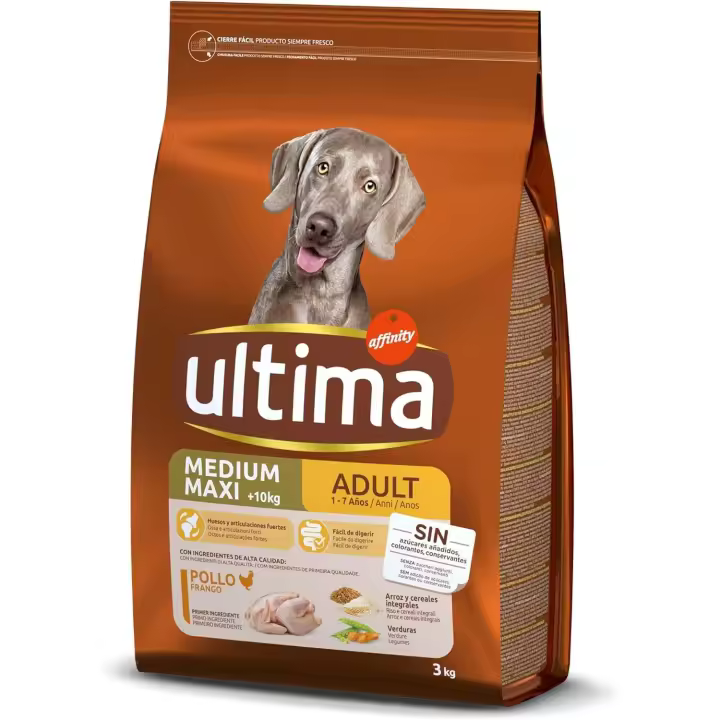 ULTIMA Pienso para perros medium-maxi adult con pollo - Saco 3 kgs - 1