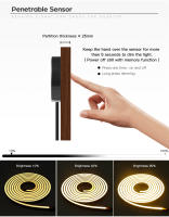 Tira De Luz LED Neón 24V Negra Con Sensor De Movimiento Y Toque De Madera Pantalla Táctil Dimmer Para Dormitorio Cocina Armario - details 2