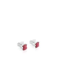 Pendientes de Plata de Primera Ley para Mujer with Cierres a Pression y Motivo de 9mm en Gema Preciosa, Versátil y Elegante, Colección Color - details 2