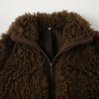 Chaqueta De Piel Marrón Retro Rockmore Y2K Con Cuello Alto Y Cierre De Cremallera Moda Vintage Casual Para Mujer Outerwear Gruesa De Invierno Streetwear - details 4