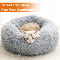 Cama Perro CóModo Y CáLida, Felpa Camas para Gatos Invierno, Cojin Redonda Perro Antideslizante, Cojines Suave Lavable, para Gato Y Perros Medianos PequeñOs, (Diameter:50cm, Gris) - details 2