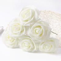 25Pcs Rosas Blancas Artificiales Para Decoración De Boda Fiesta Hogar Y Jardín Ramo De Flores Falsas Para DIY - details 2