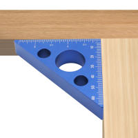 Regla De Ángulo Precisa De Aluminio 45/90 Grados Escala Métrica Herramienta Multifuncional Para Carpintería Regla De Altura Engrosada - details 16