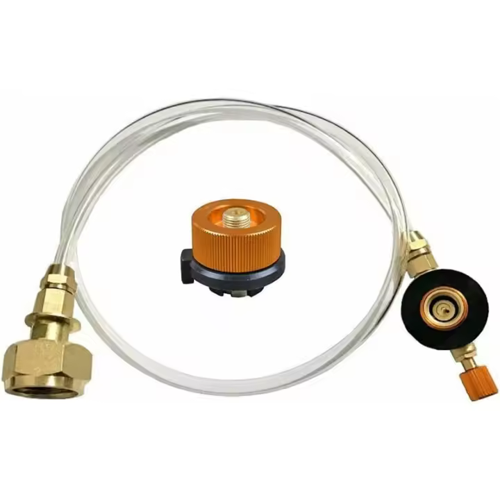 Adaptador de manguera de propano, convertidor de manguera de repuesto que se conecta a la estufa de gas para acampar al aire libre, adaptador de botella de propano - 1