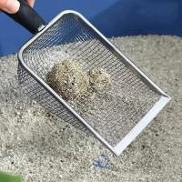 Shovel De Acero Inoxidable Para Gatos Herramienta De Limpieza De Orina Y Feces De Mascotas Pequeñas Con Agujeros Finos Para Filtrar - details 3