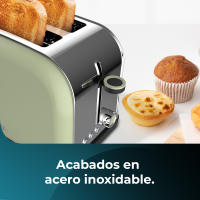 Tostador vertical verde 850W con doble ranura corta y soporte para panecillos - Toastin' time - details 4